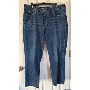 Womens Old Navy Button Fly High Rise OG Straight Size 16 Ankle Length